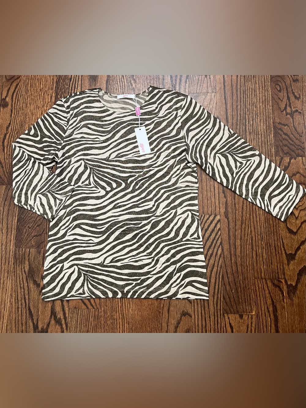 Leggiadro woman’s Zebra Print Long Sleeve Top
